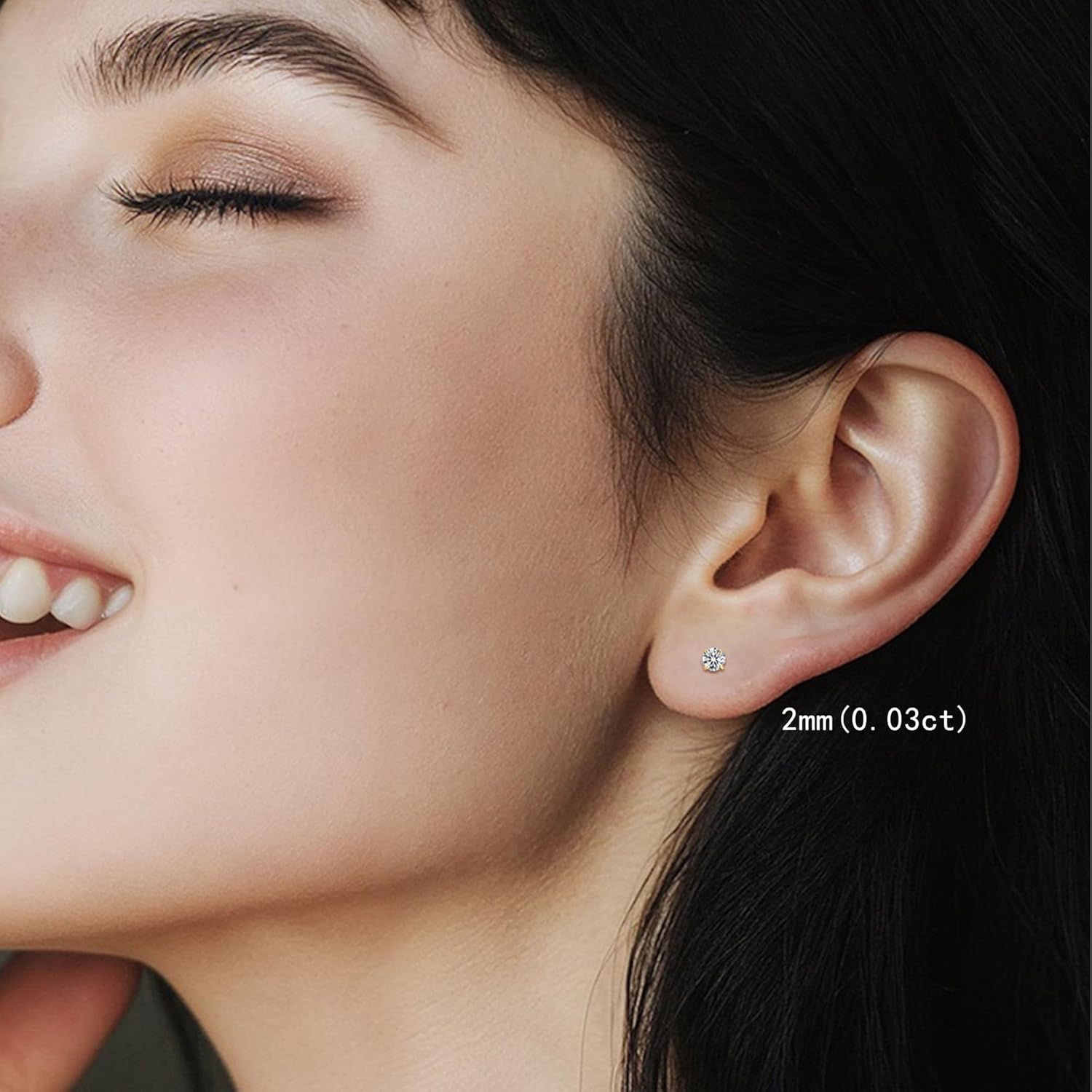 1-5Pairs Flat Back Earrings Set (2-6mm), Push Pin Cartilage Stud earrings for Women, 14K Gold Filled Cubic Zirconia Stacking Earrings Studs, Hypoallergenic Helix Piercing Jewelry, No Screw for Sleeping - Image 5