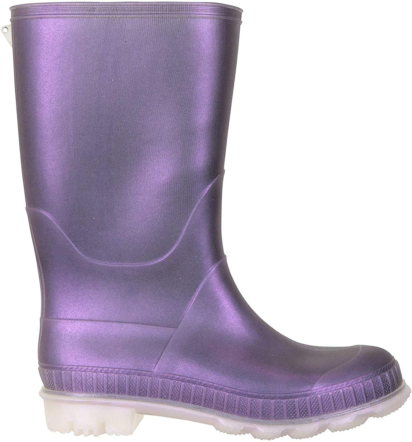 Mountain WarehousePlain Kids Wellies - Waterproof, Soft Jersey Lined Wellington Boots with Gripped Sole for Boys & Girls - For Spring Summer, Rain, School, Outdoors