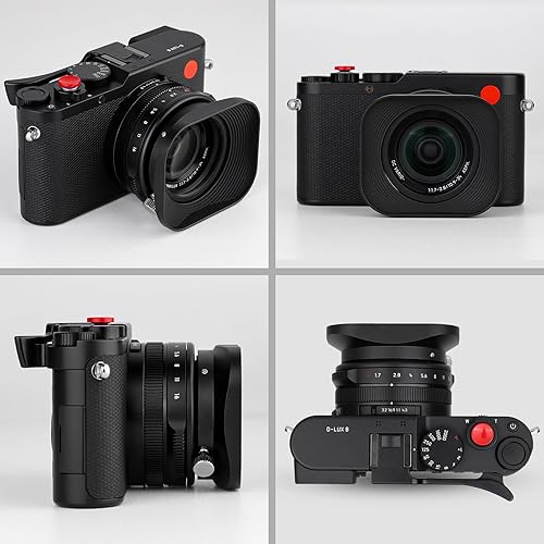 Miniatura 5 de Haoge Parasol de lente de metal cuadrado de 1.693 in para Leica D-Lux 8 accesorios de cámara parasol de lente atornillado