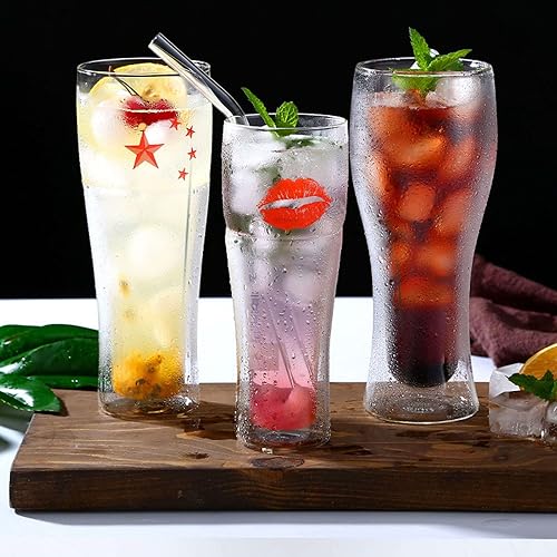 Miniatura 3 de Unmbo Simple Double-Layer Glass Creative Glass Drinking Utensils For Cold Drinks Cola Beer Beverages JuicesDelicate Glass Gift-300ml-transparent