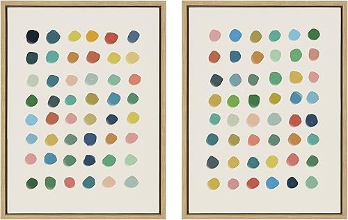 Kate and Laurel Sylvie Meditation 1 y 2 lienzo enmarcado para pared, juego de arte para pared, 2 piezas de 18 x 24 pulgadas, arte abstracto natural