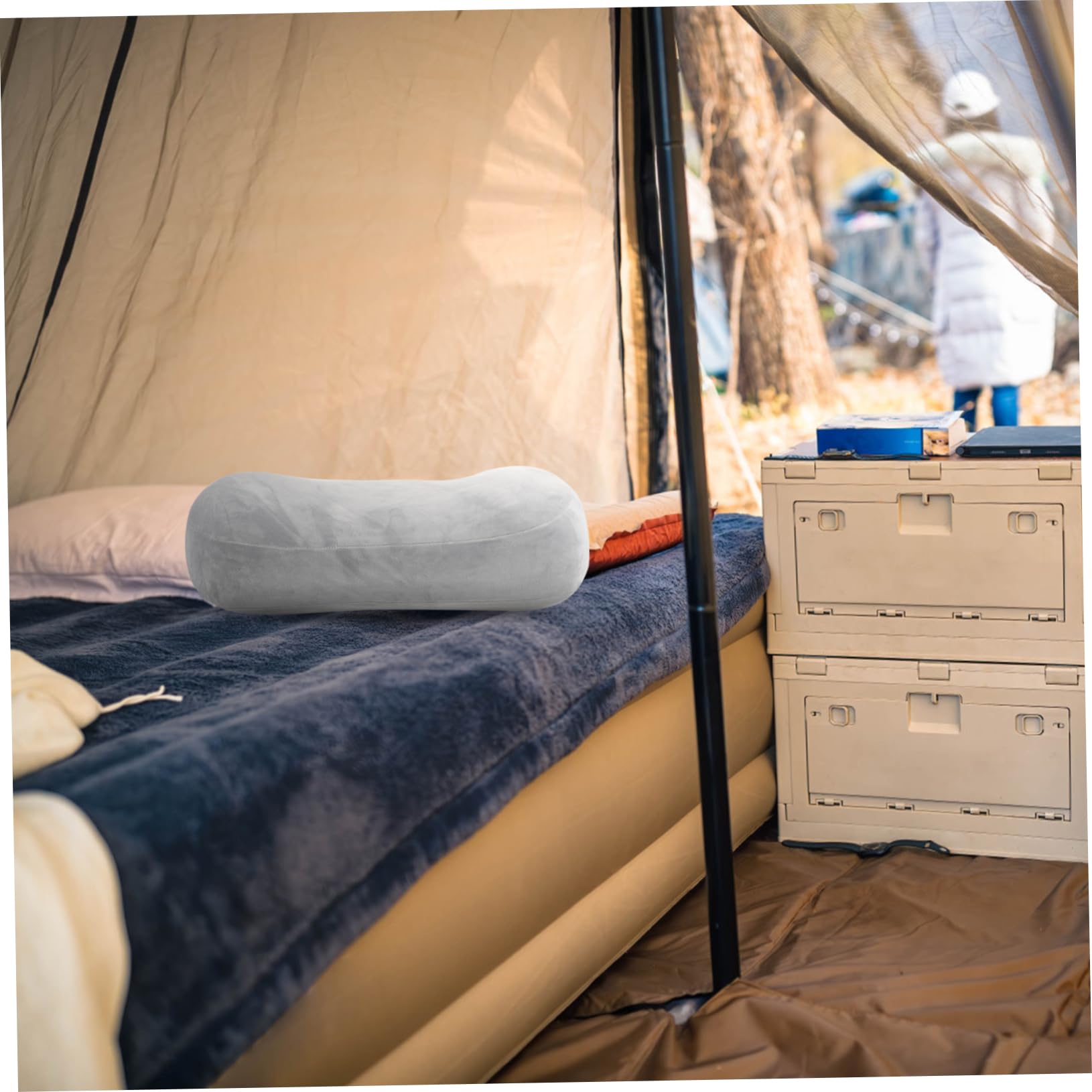 Abaodam Almohada de Viaje de Viscoelástica para Dormir Cojín Ergonómico para Oficina Camping Lavable