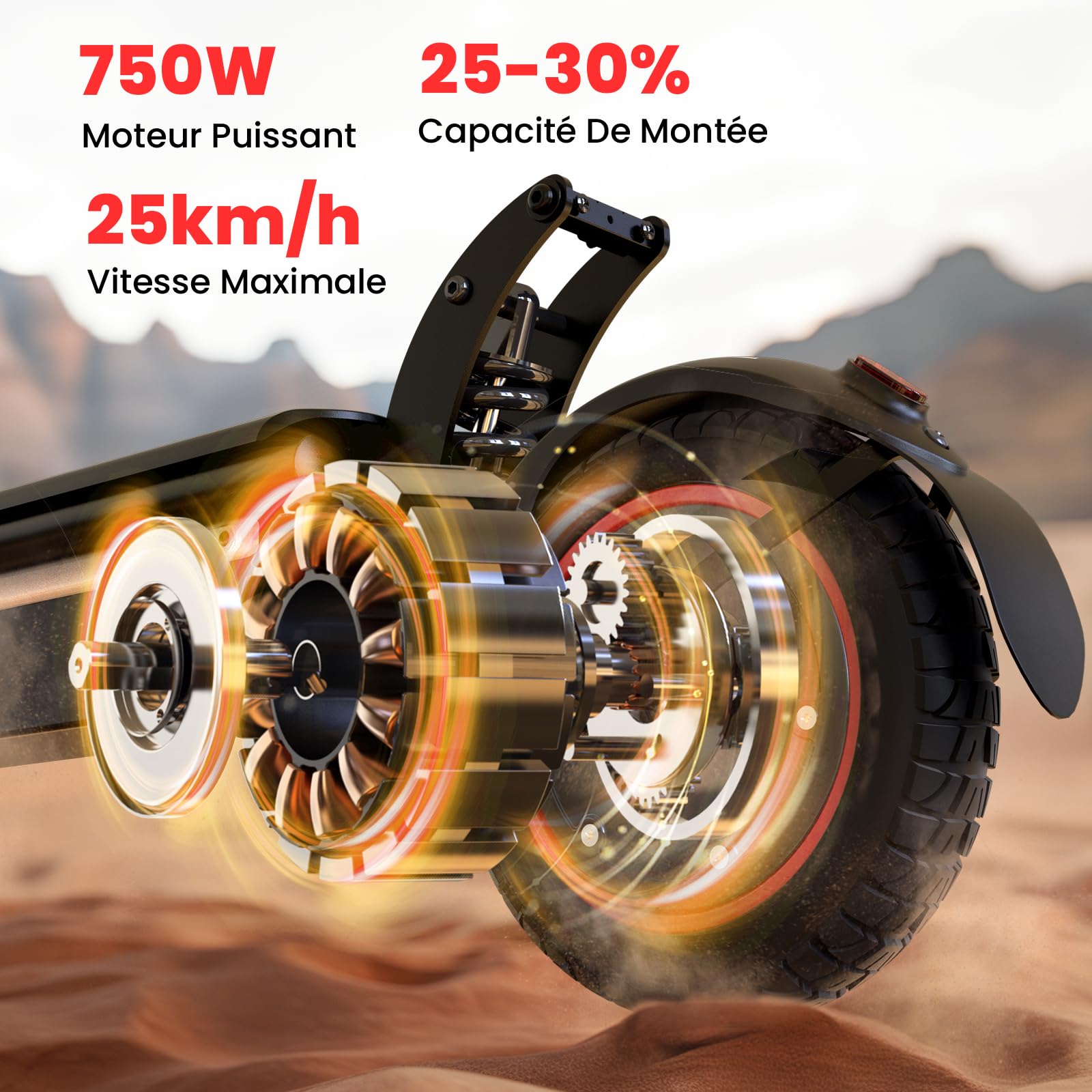 iScooter W8 Trottinette Électrique Adulte,Autonomie 45km,Trottinette Électrique Pliable Tout-Terrain avec Pneus Antidérapants,Suspension à Ressort,Écran LCD,Application Mobile