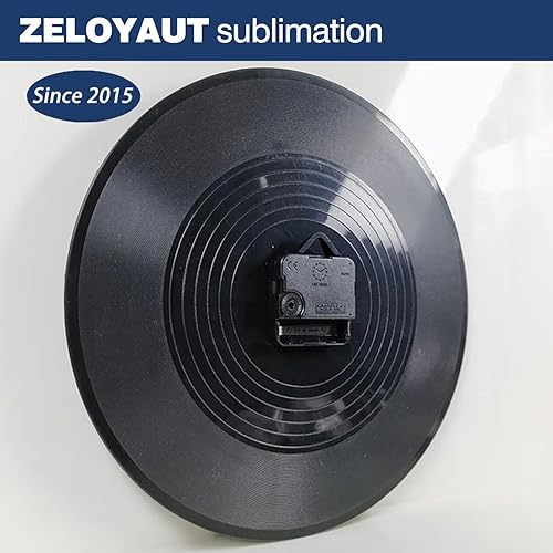 Miniatura 5 de Reloj de disco de vinilo de sublimación, decoración de pared personalizable de 12 pulgadas con esfera en blanco de transferencia de calor (área de