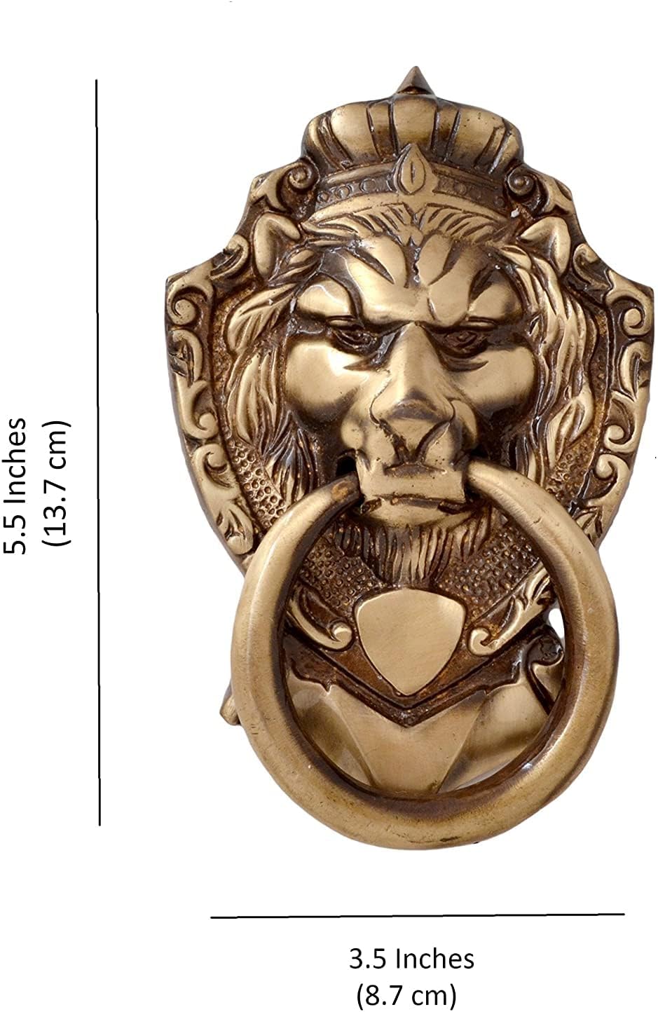 Tongari Victorian Style Brass Door Knocker (Standard Size, Antique Brown)