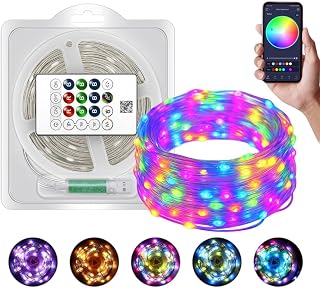 Magic String Lights Plug-in – 33ft 100 LED USB Fairy Lights with Bluetooth & App Control | RGB Color Changing Fairy Lights... Price In India