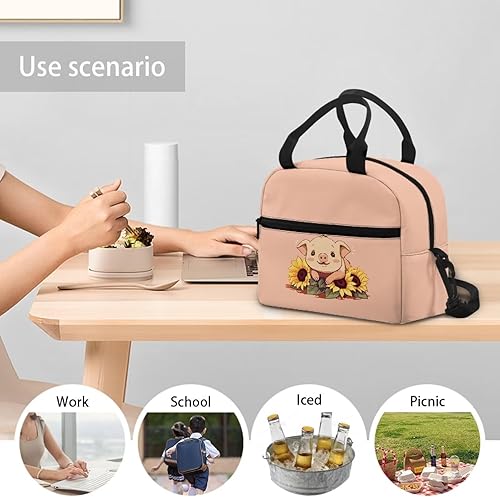 Vista 223 de doginthehole Bolsa de almuerzo portátil de teñido anudado azul, bolsa de almuerzo, organizador reutilizable, hielera para adultos, al aire libre