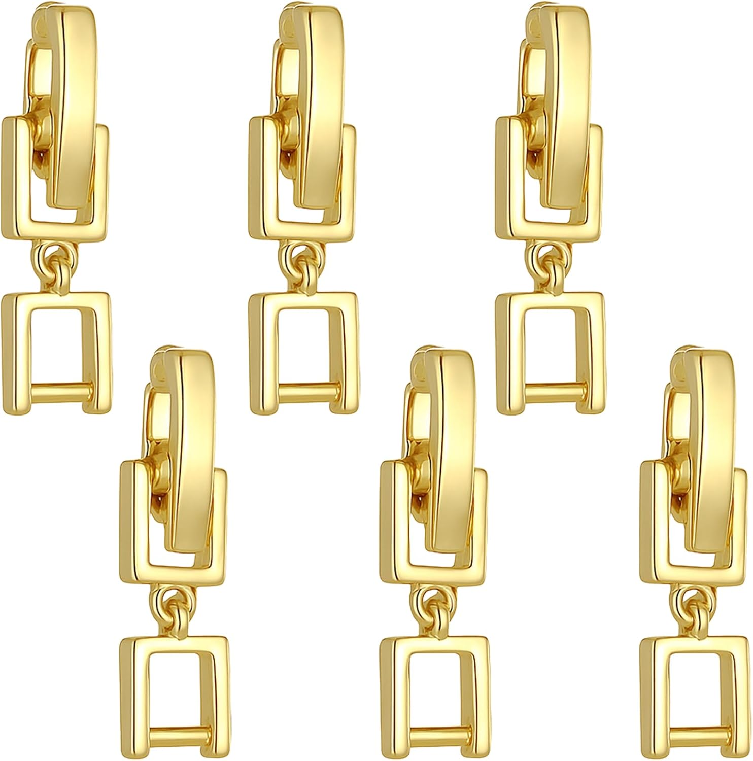 6 PCS Bracelet Extender Gold Clasp Necklace Bracelet Extender Women Foldover Clip Link Extensions for Necklace Extension Bracelets Extension Jewelry Making Bands Gold