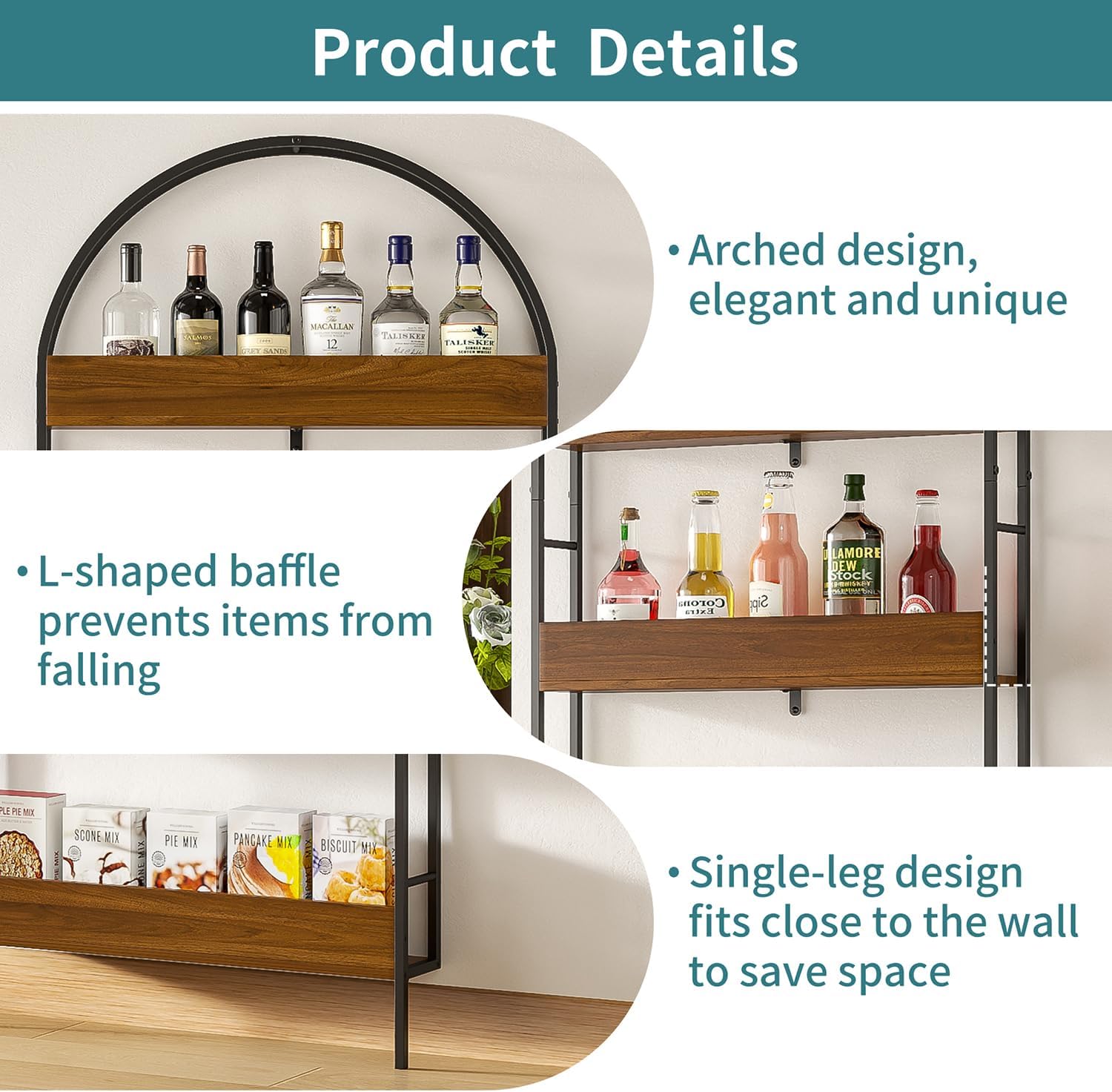 5-Tier Behind The Door Pantry Organizer, Slim Metal Storage Rack, Narrow Space-Saving Shelving Unit for Kitchen Bedroom Dining Room Small Spaces