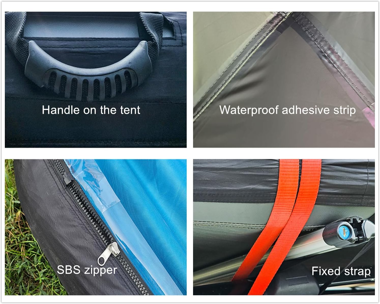 UNISTRENGH 2 Person Inflatable Car Rooftop Tent Easy Set-up Large Outdoor Glamping Camping Tent for SUV,Truck and Universal Auto Self-Driving Touring