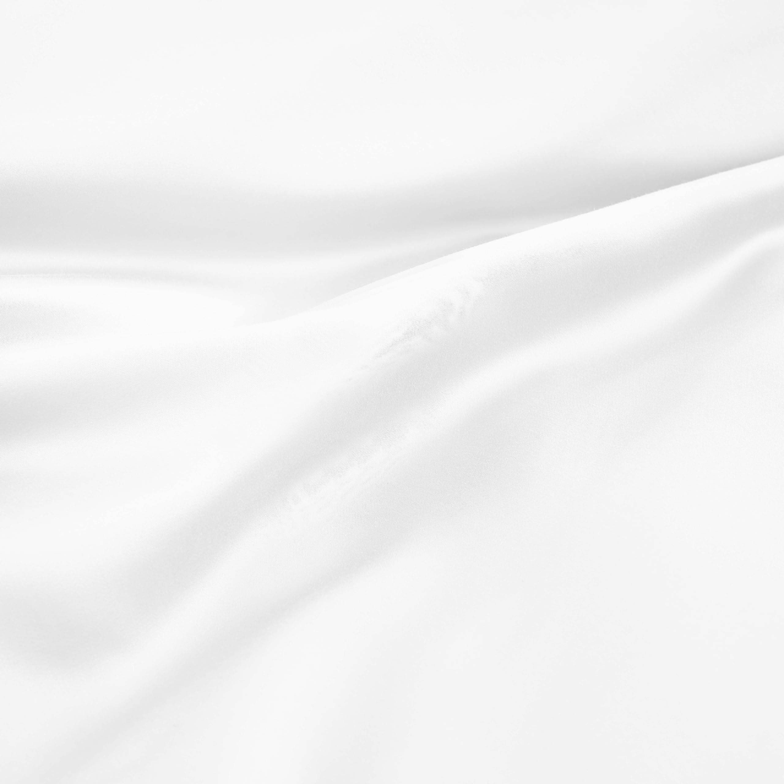 Superior - Juego de sábanas 198 x 203 cm, 100% de Modal de Fibra de hayedo de 300 Hilos, Color Blanco Liso