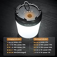 Vista 3 de Sofirn LT1S - Linterna LED para campamento, linterna recargable con luz regulable de 2700 K a 6500 K, luz roja, 500 horas de duración de la batería