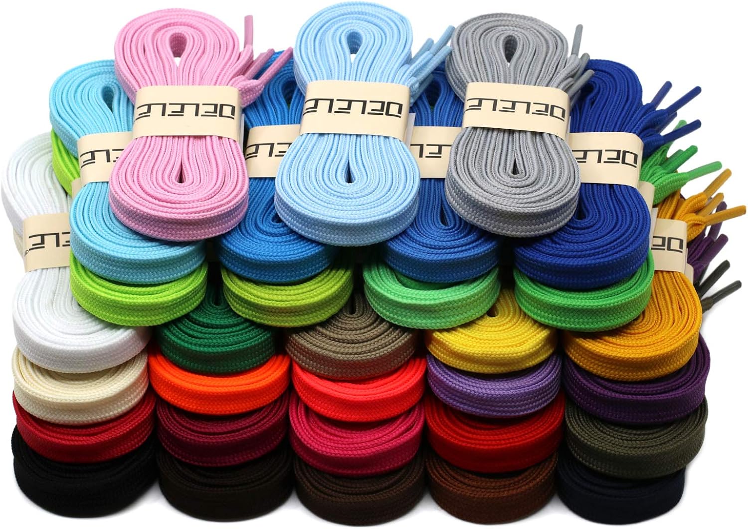 DELELE Solid Flat Shoelaces Hollow Thick Athletic Shoe Laces Strings 2 Pair : Clothing, Shoes & Jewelry