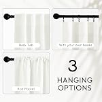 NICETOWN Linen Rideaux 84 pouces Long Light Filtering pour le salon, Rod Pocket & Back Tab Traitements de fenêtre lavables Faux Semi Sheer Confidentialité avec pour ferme, W52 x L84, 2 Panneaux, farine d'avoine