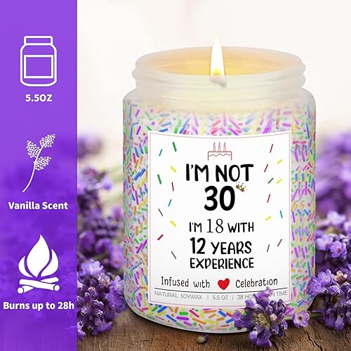 Miniatura 2 de Aroma de pastel de cumpleaños de vainilla con velas de chispas  I'm NOT 30 I'm 18 with 12 years experience  Regalos de cumpleaños de Navidad para