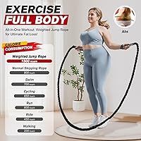 Vista 4 de HPYGN Cuerda de saltar, cuerda de saltar pesada para hombres y mujeres, 2.8 libras, 3.8 libras, 5 libras, cuerda de saltar pesada para ejercicio