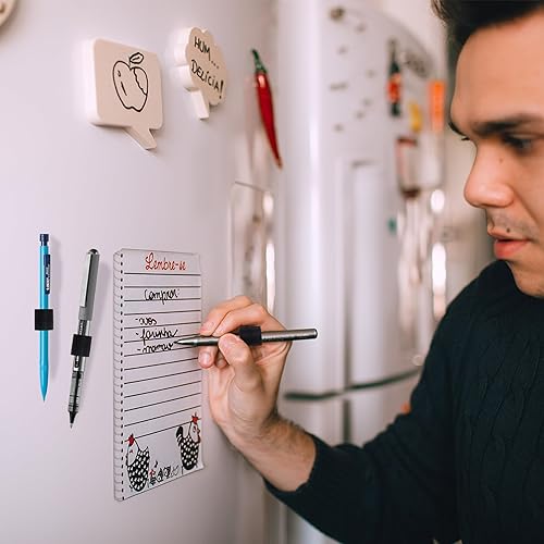 Miniatura 4 de Paquete de 6 soportes magnéticos para lápices, soporte ajustable de silicona para la mayoría de lápices, ideal para refrigeradores, pizarras