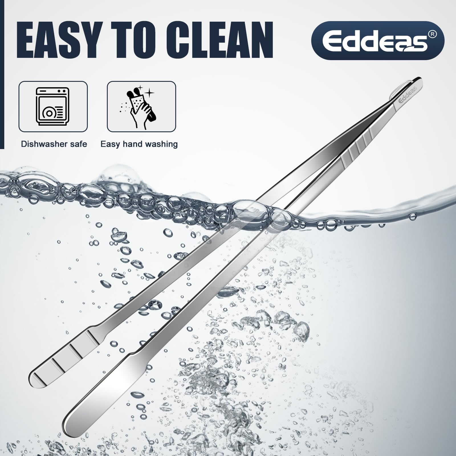 Eddeas Pinzas de cocina de 16 pulgadas de largo, paquete de 2 pinzas grandes para cocinar, pinzas de acero inoxidable resistentes al calor hasta 315.6 °C, aptas para lavavajillas