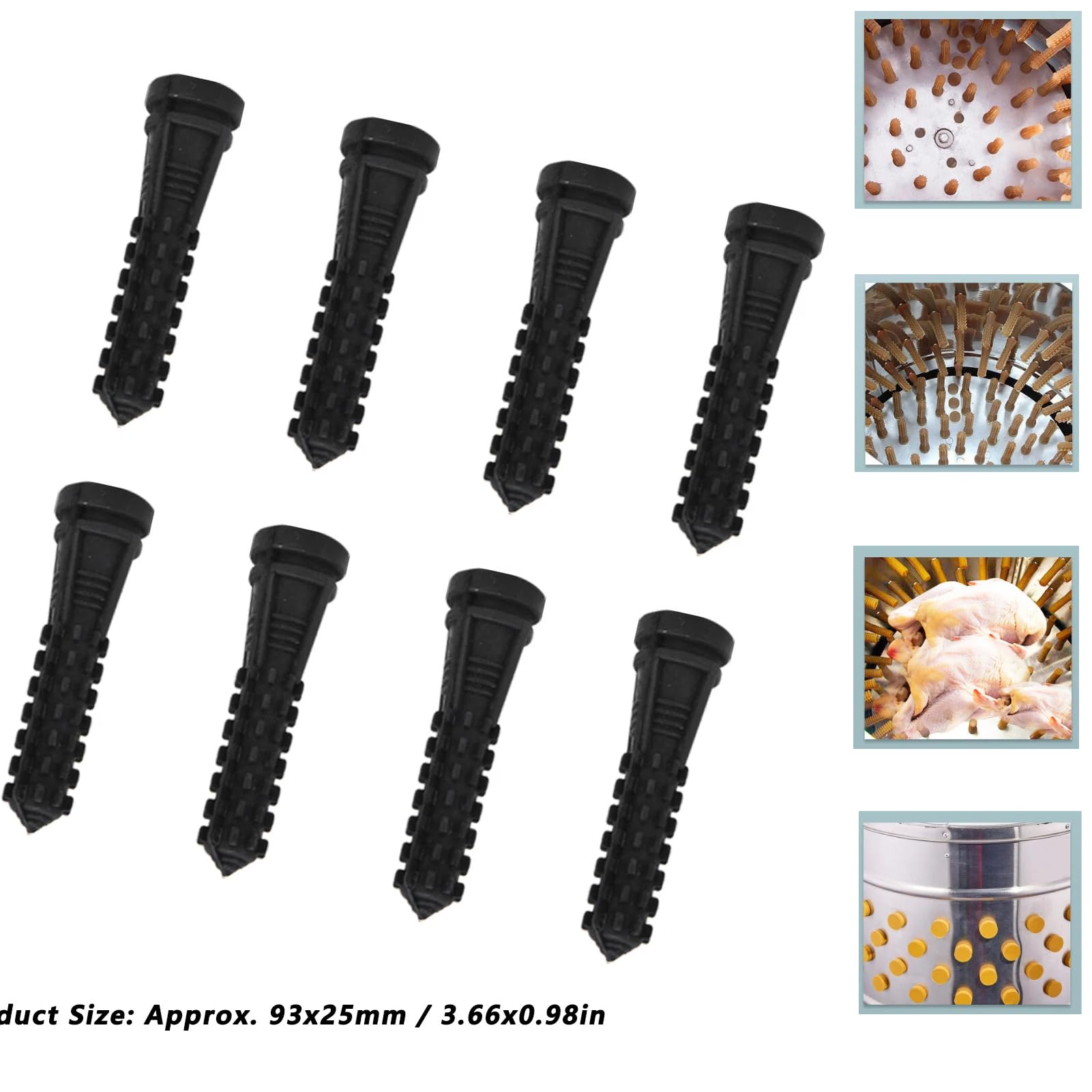50PCS Doigts de Plumes Machine à Cueillir de la Volaille Plume Cueillant les Doigts en Caoutchouc Cueilleur Dents de Scie Volaille Cueilleur Bâton Flexible pour Machine à Cueillir de la Volaille