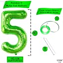 Katchon, Light Green Number 5 Balloon - 40 Inch | Big, Green 5 Balloon Number for 5th Birthday Decorations for Boys | 5 number balloon for 5th Birthday Decorations Girl, Dinosaur Birthday Decorations gallery image