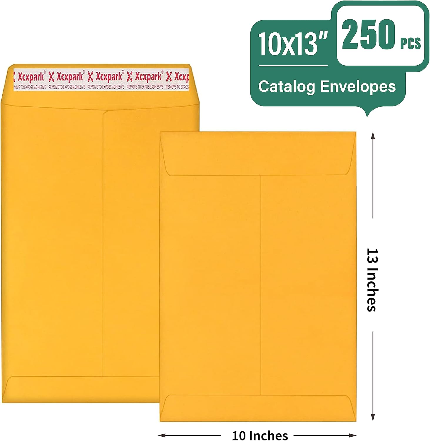 Xxcxpark 250 PCS 10x13 inches Security Catalog Envelopes Printable Self Seal Envelopes, Anti Tear brown Kraft Envelopes for Invitation Cards, Pictures, Photos, Documents