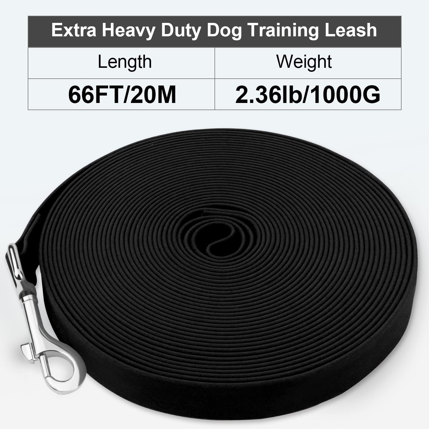 Joytale 15ft 33ft 50ft 66ft Long Dog Leash, Waterproof PVC Dog Training Leash for Medium, Large and Extra Large Dogs for Yard Training, Playing, Hiking and Swimming