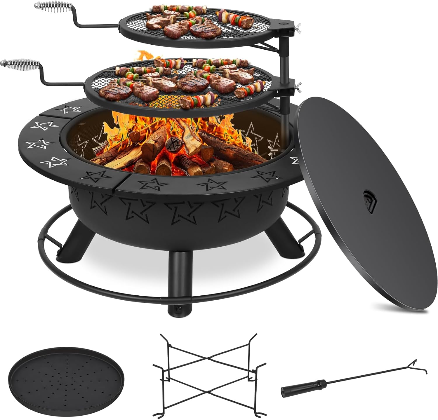 Gbekery 3-in-1 Fire Pit Table Review: Best Wood Burning Fire Pit for Backyard Gardens & Patios