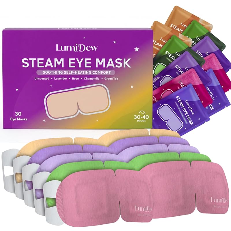 Steam Eye Mask, Self Heating Heated Eye Mask for Sleep, Warm Compress for Eyes, Moist Heat for Dry Eye Relief, Stye Eye Treatment, Spa, Travel Essentials, Variety 30 Pack