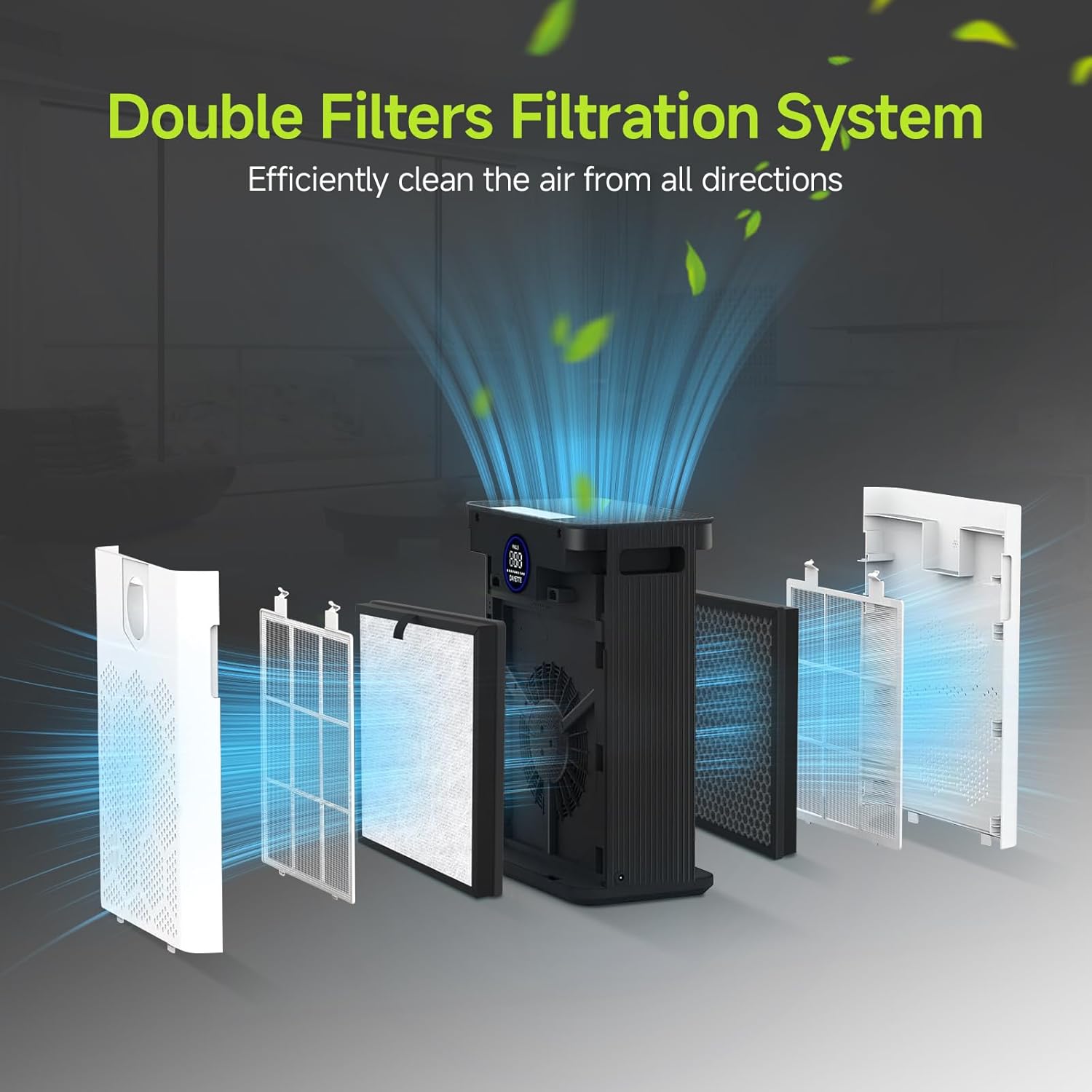 AP303 AP304 Replacement Filter Compatible with DAYETTE ＆ FRESHDEW Air Cleaner Purifier AP303 AP304, Premium Replacement Filter with Activated Carbon for Home Large Room, 4 Pack Standard-White