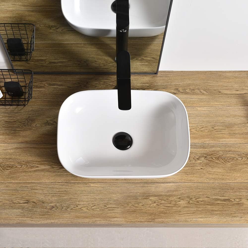Exclusive Special AWESON Ceramic Vessel Sink, 18X12.6 Bathroom Sink, Small Vessel Sink Above Counter Installation Get Special Price AWESON Ceramic Vessel Sink, 18X12.6 Bathroom Sink, Small Vessel Sink Above Counter Installation