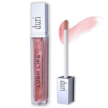 duri Lush Lips Plumping Gloss -Iced Roses, Buildable Volumizing Lip Gloss, 0.15 fl.oz.