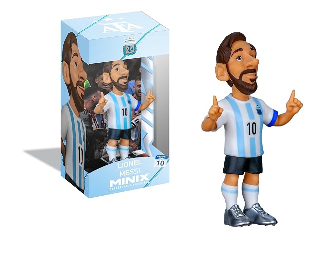 MINIX - Figuras coleccionables de 12 cm - Copa del Mundo #10 - Argentina - Messi - Figuras coleccionables