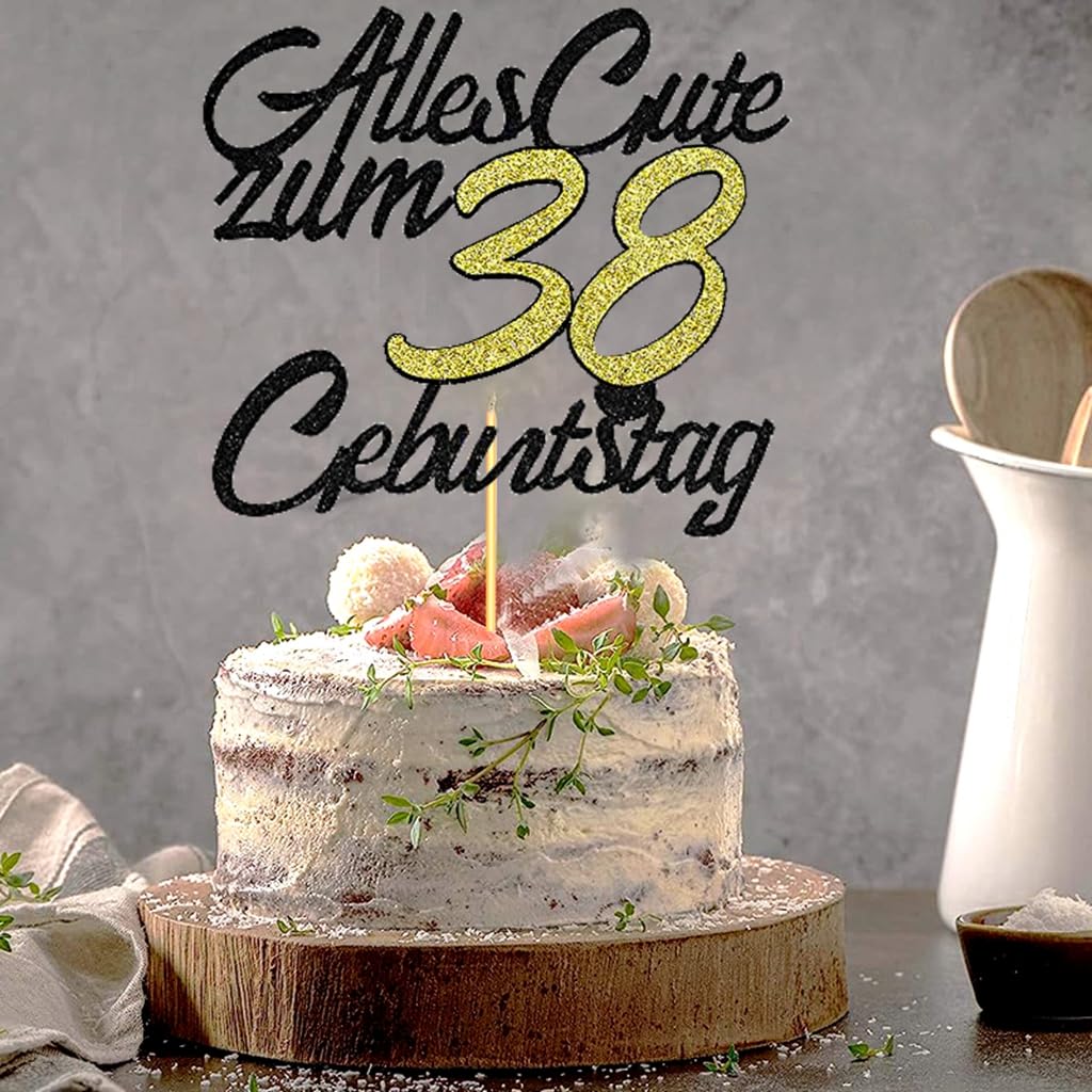 Decorazione per tortaHappy Birthday dorata - Black White | Funidelia