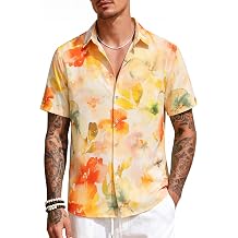 KYKU Mens Hawaiian Shirts Short Sleeve Button Down Tropical Summer Beach Vacation Shirts, with Pocket