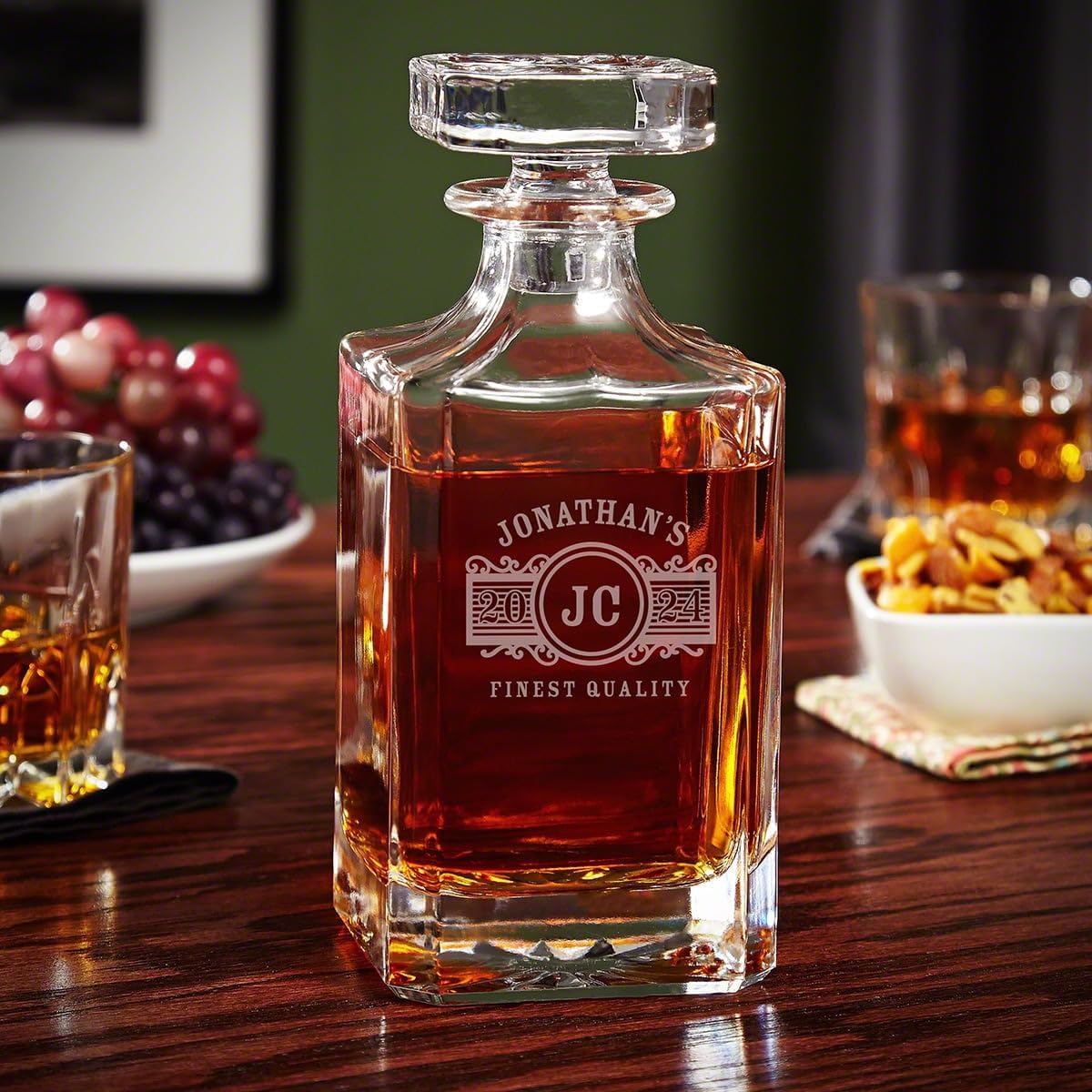 Custom Liquor Decanter Set with Colchester Glasses - Gift for Police Officers (Personalized Product)