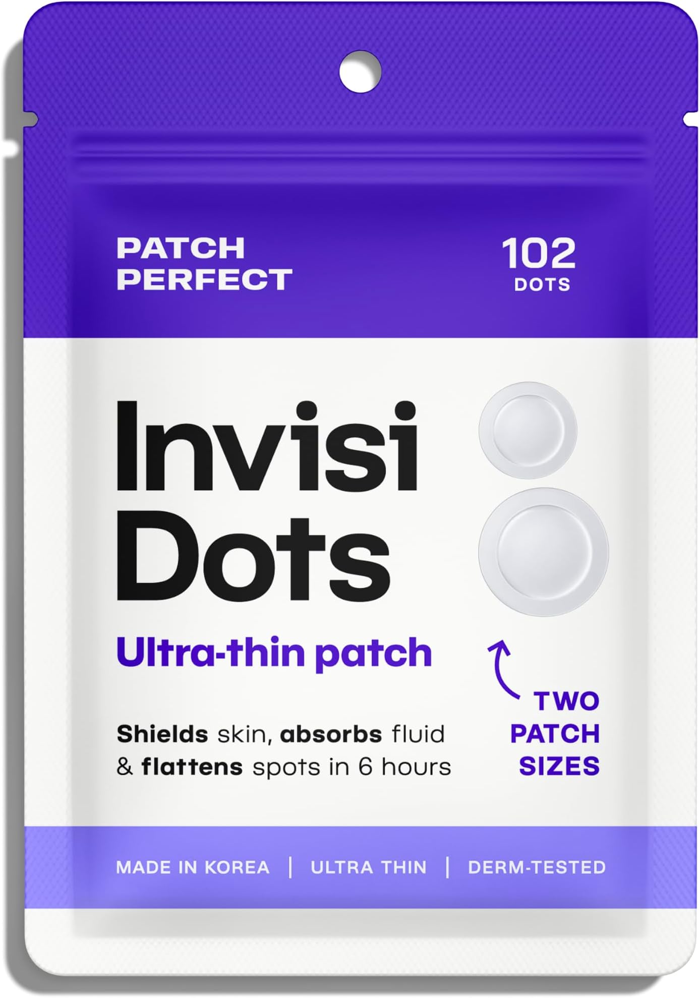 Spot Patches (102 Pack) Invisible Hydrocolloid Pimple Patches