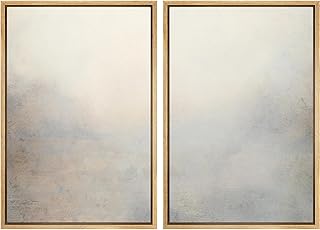 MUDECOR Framed Canvas Print Wall Art Soft Gradient Abstract Misty Landsc...