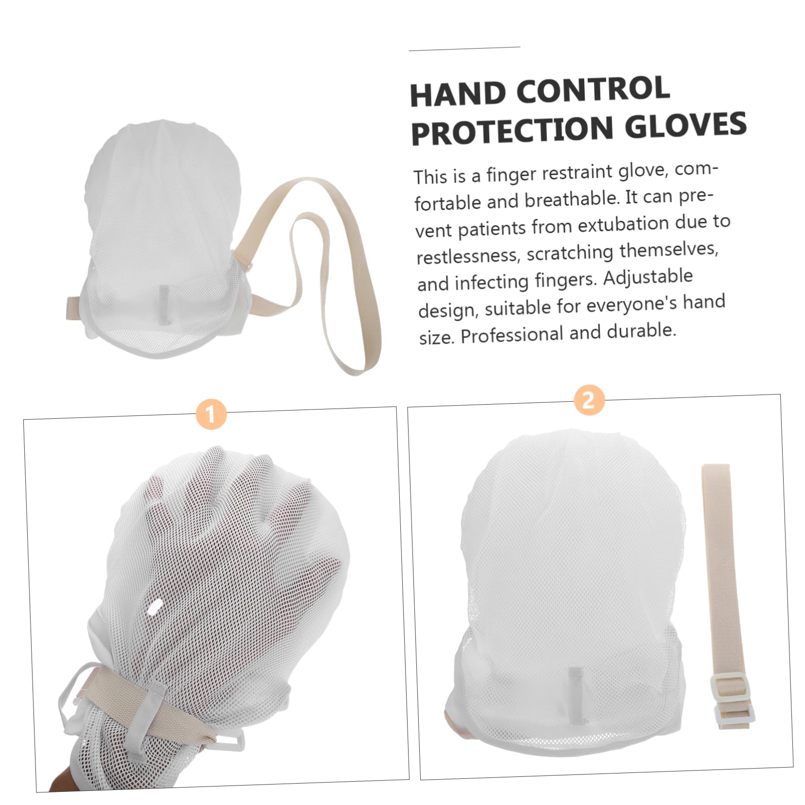Anneome Breathable Elder Hand-Constraint Gloves Comfortable Easy-to-wear Finger Control Mitts
