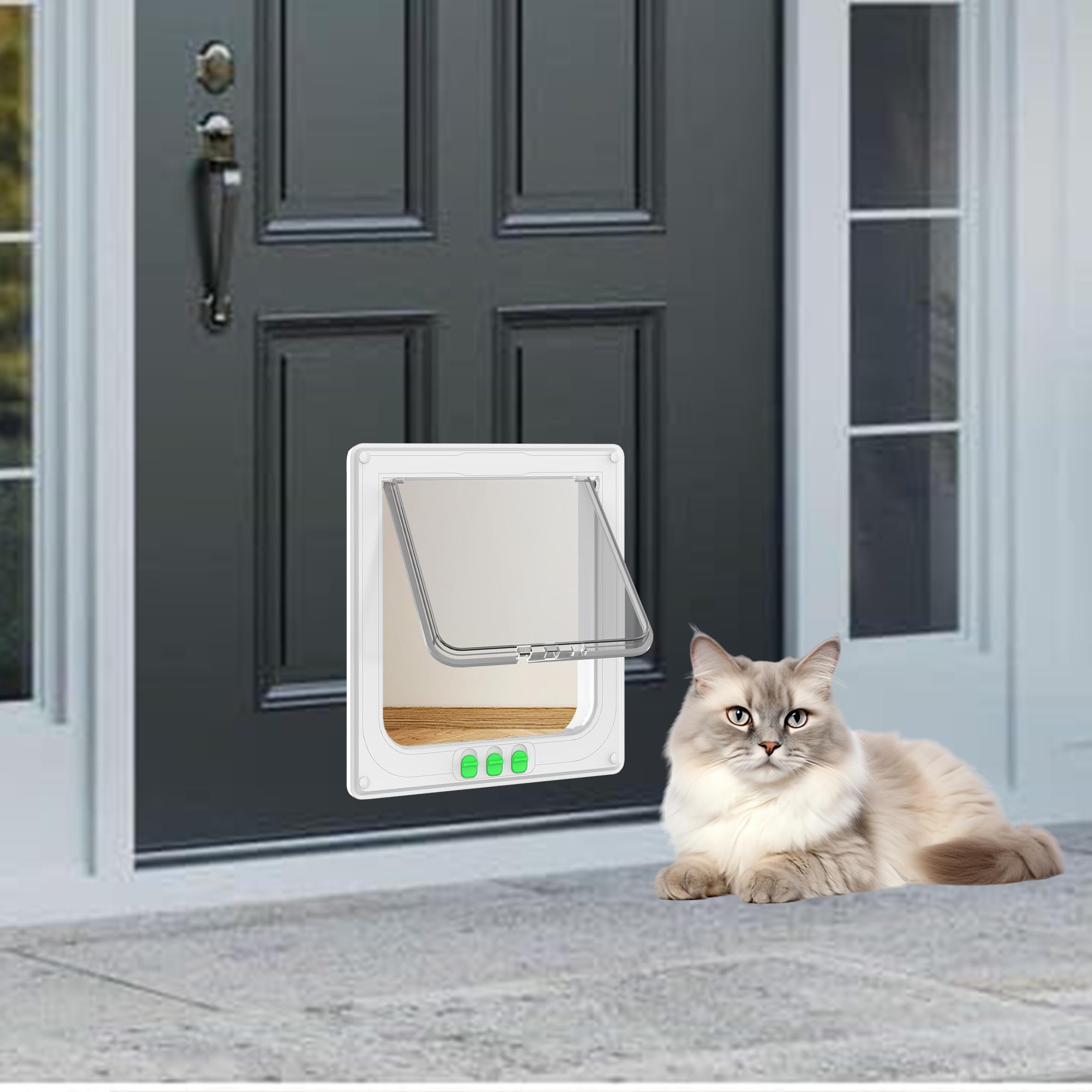 Puerta para Gatos, Solapas para Gatos, Impermeable, Fácil de Instalar, Solapas para Perros para Puerta Interna Externa, Ventana, Pared
