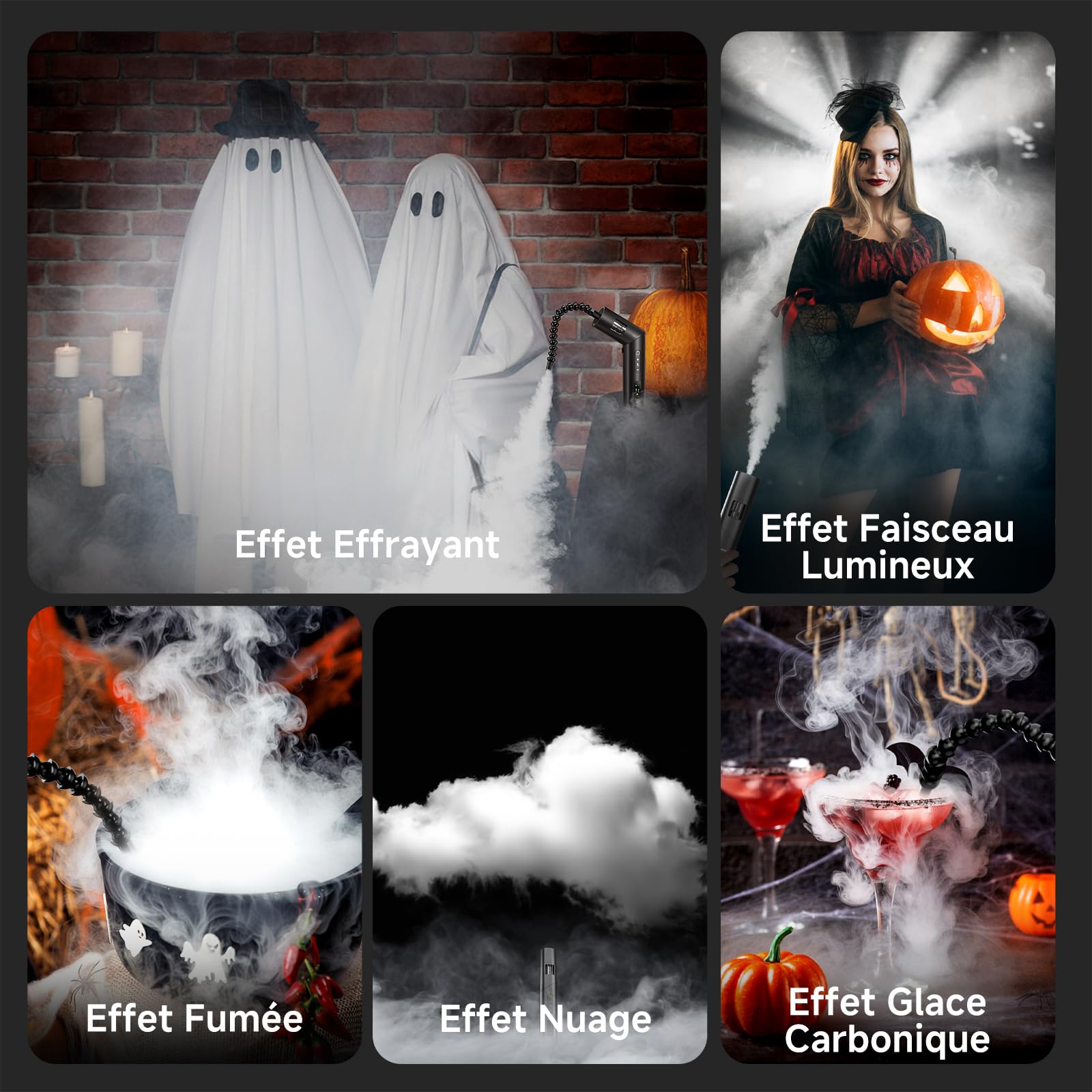 COLBOR CF5 Machine à Fumée Rechargeable 40W avec Télécommande | Avec Ventilateur RGB, Portable, pour Photographie, Fêtes en Intérieur et en Extérieur, Halloween, Cosplay