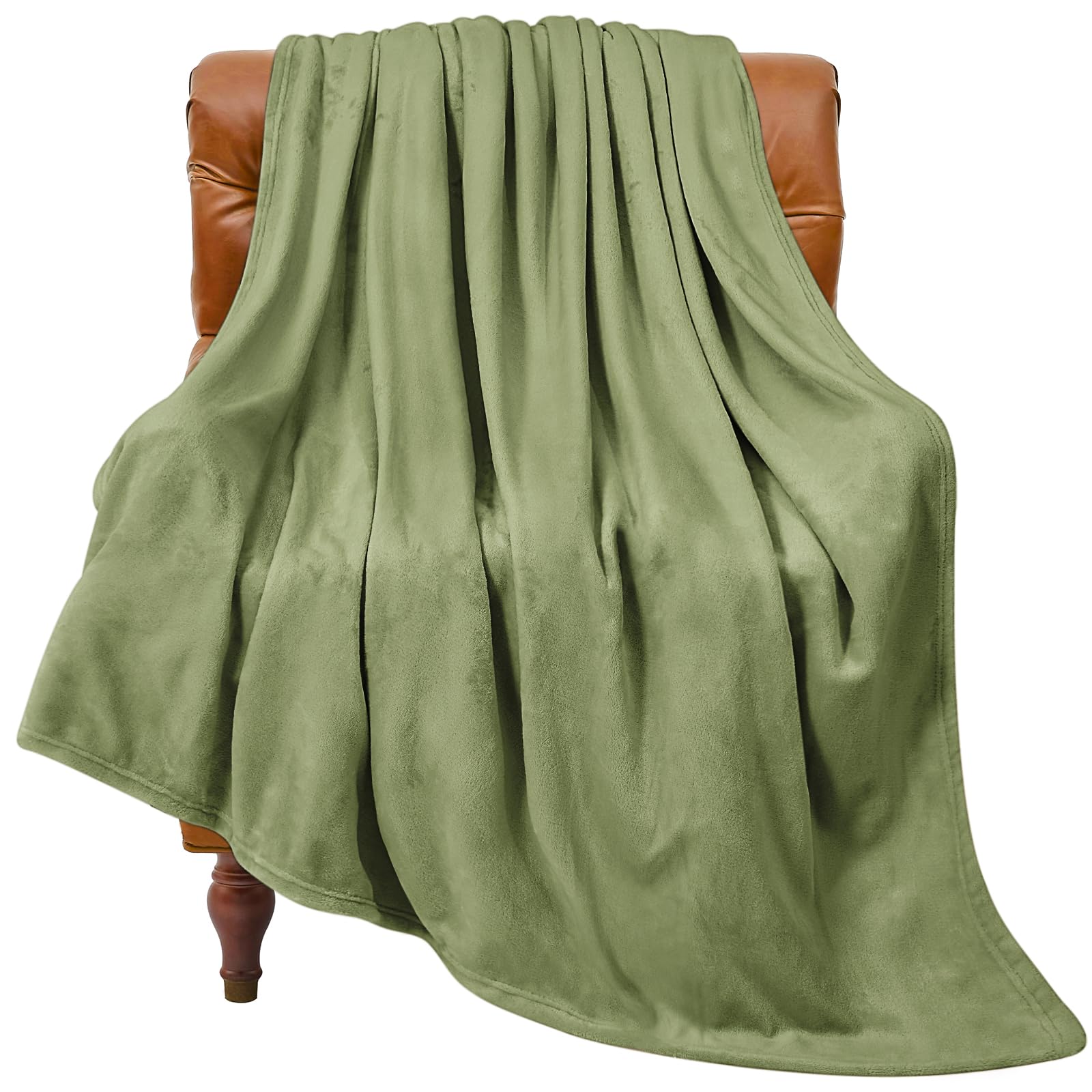 Bedelite Fleece Blanket Sage Green Throw Blanket For Couch Bed