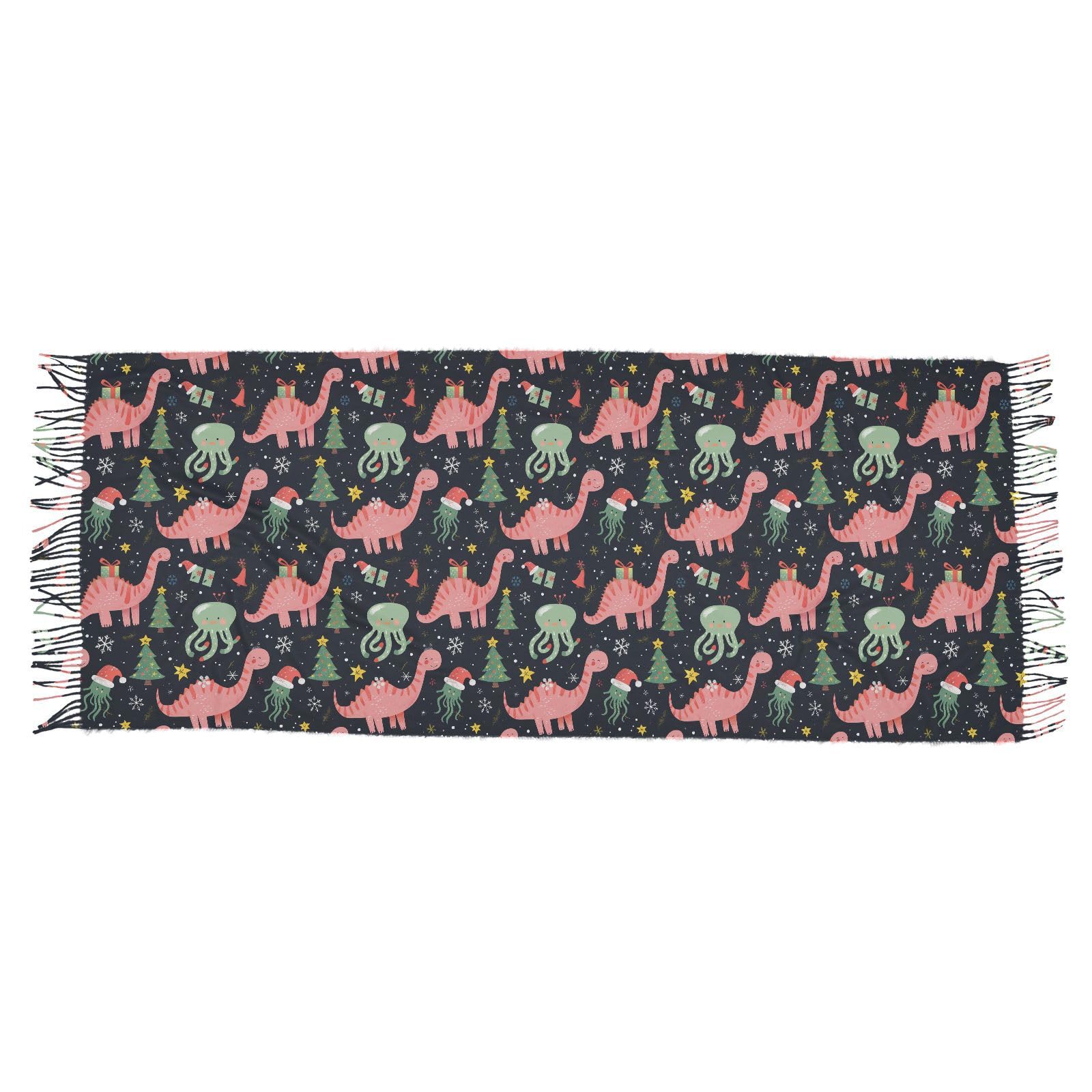 trendy cashmere feel women's scarf christmas gifts for women Christmas Peach Dinosaur Present bufandas y chales para mujer