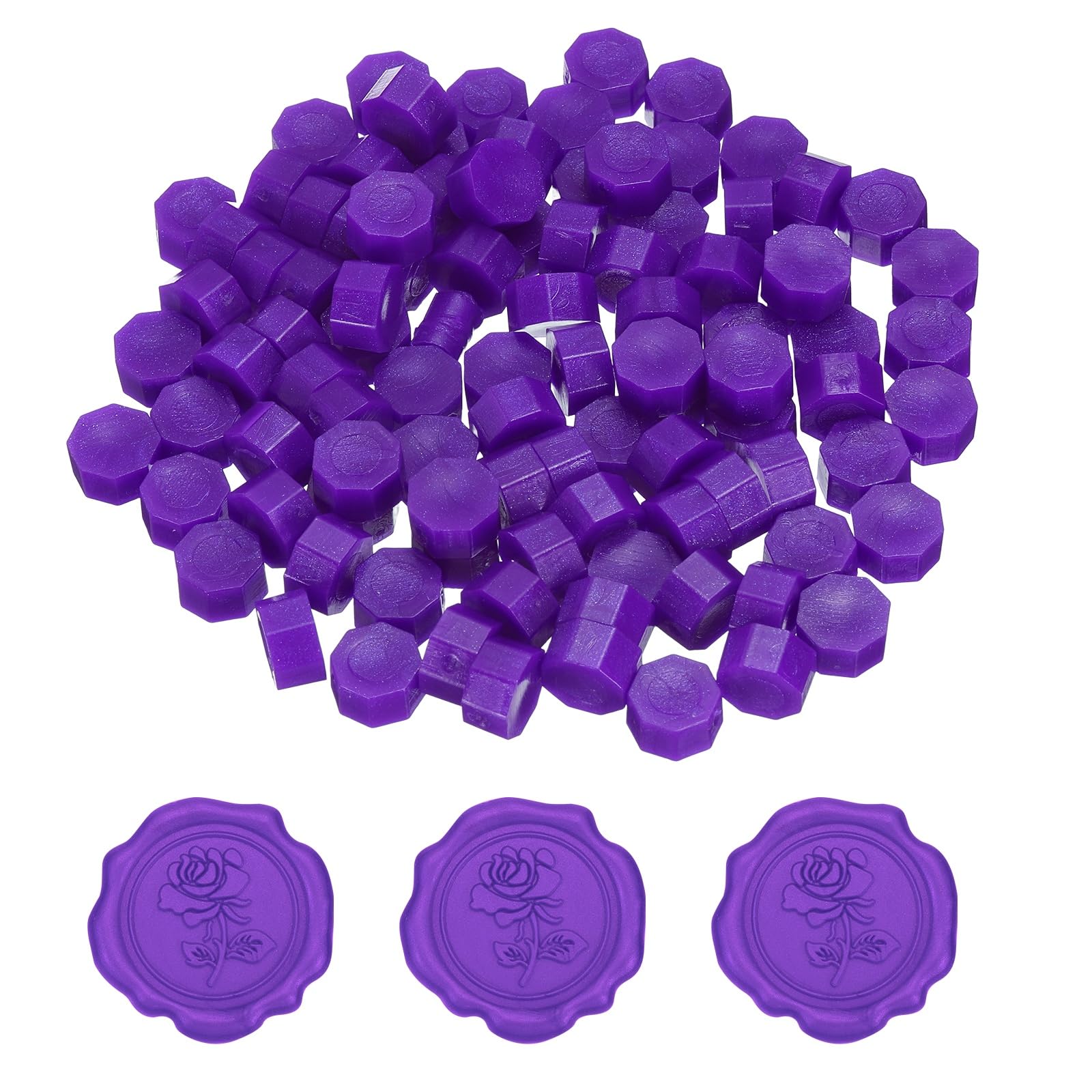PATIKIL Wax Seal Beads, 400 Pcs Hexagon Sealing Beads Kit for Wax Seal Stamp for Wedding Invitation Letter Envelope DIY Crafts Card Gift Wrapping, Dark Purple