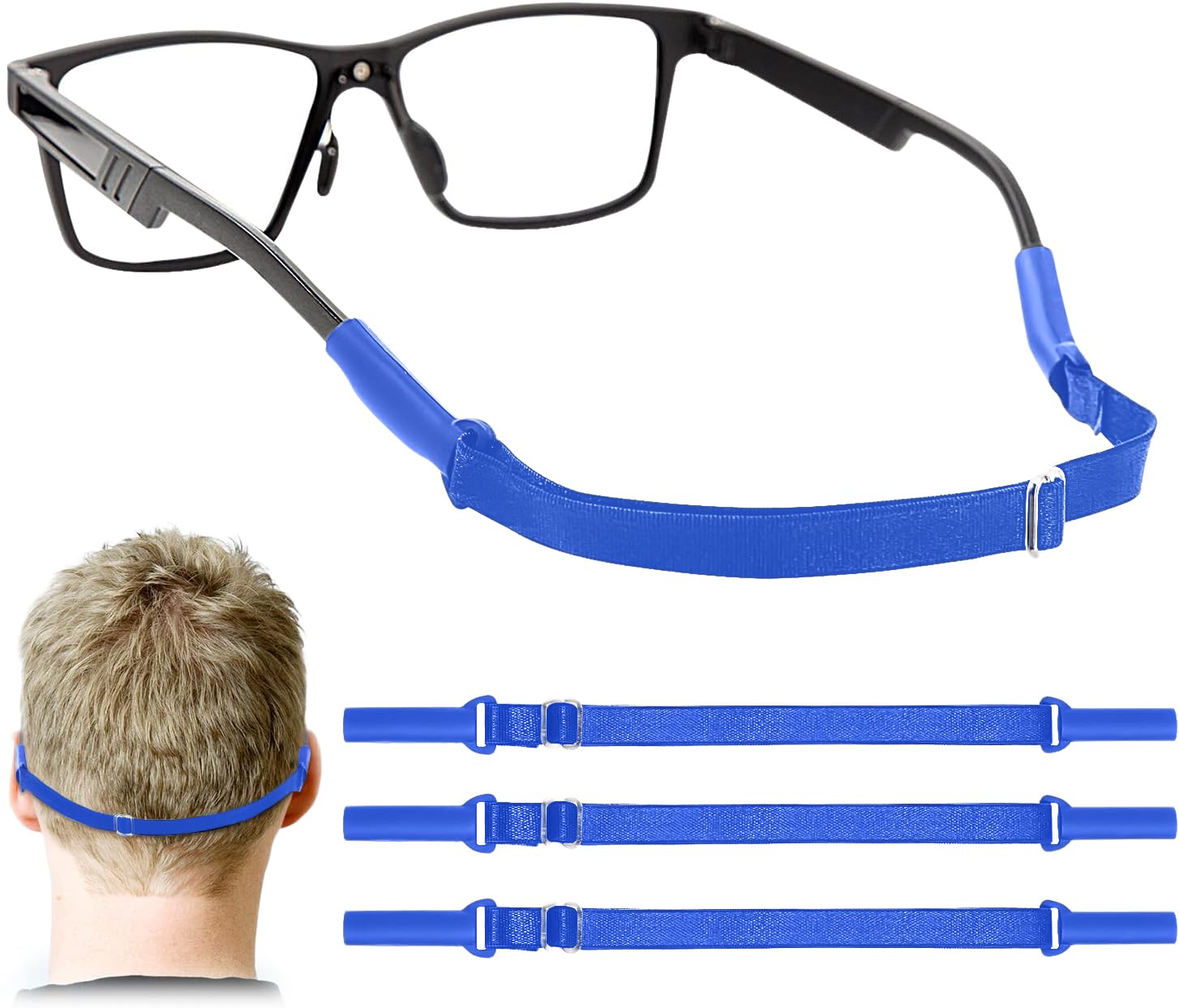 Enenfly Adjustable Glasses Straps - 3 Pack No Tail Eyewear Retainer for Men, Women, Kids – Fits Eyeglasses &amp; Sunglasses