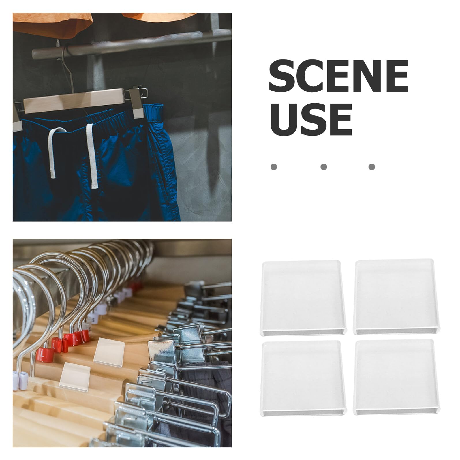 50 cintas de agarre de silicona antideslizantes para perchas de ropa, tiras protectoras transparentes para pantalones, fáciles de instalar, fundas antideslizantes para tiendas de ropa y uso doméstico