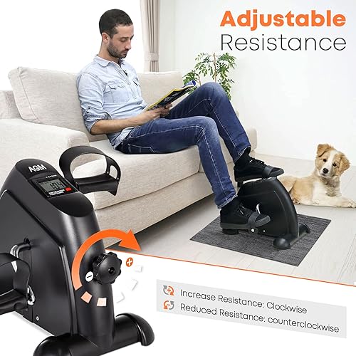 Miniatura 2 de Mini Exercise Bike, AGM Under Desk Bike Pedal Exerciser Foot Cycle Arm & Leg Pedal Exerciser with LCD Screen Displays