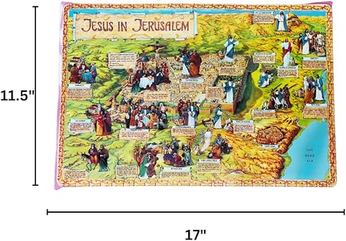 Miniatura 3 de Juego de 4 manteles individuales religiosos de plástico para mesa de comedor con Jesús en Jerusalén, Israel