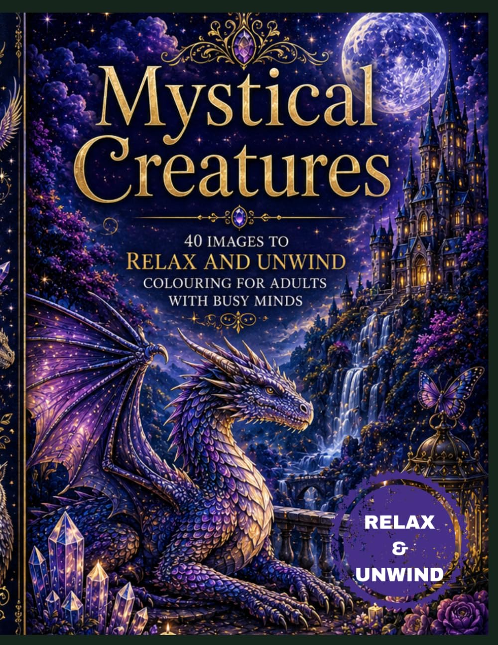 MYSTICAL CREATURES - Relax and Unwind: Colouring for Adults with Busy Minds: 40 Beautiful Mystical Creatures in Enchanting Fantasy Worlds | A Relaxing ... & Mindfulness (Colouring Books for Adults)