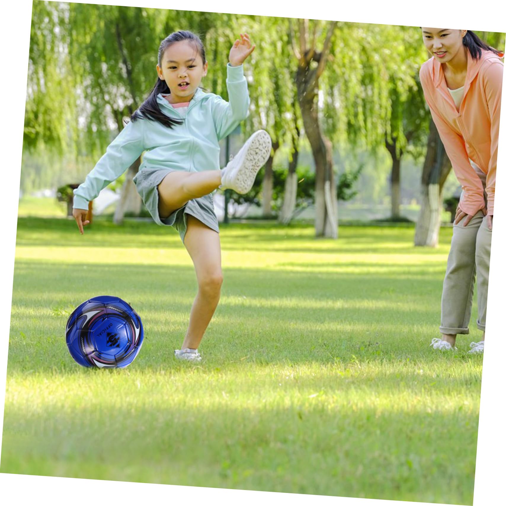 Balón de Fútbol Talla 5 de PVC Azul para Niños y Niñas | Entrenamiento y Juego, Tacto Agradable, Resistente al Desgaste, Adecuado para Primaria