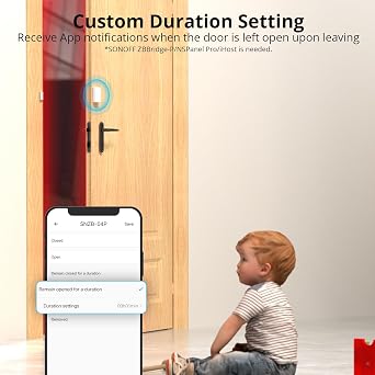 SONOFF SNZB-04P Zigbee Door Window Sensor, Send Alert to Your Smartphone for Home Security, Compatible with Alexa/Google Home, SONOFF Zigbee Bridge Required, Batteries Included